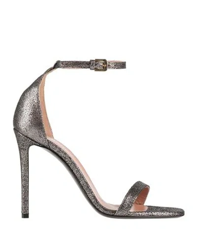 Pollini Woman Pumps Steel Grey Size 8 Leather