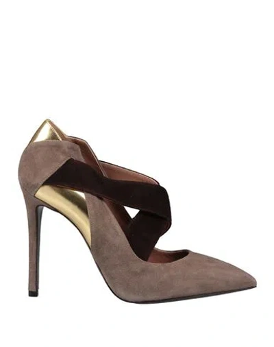 Pollini Woman Pumps Taupe Size 7 Leather