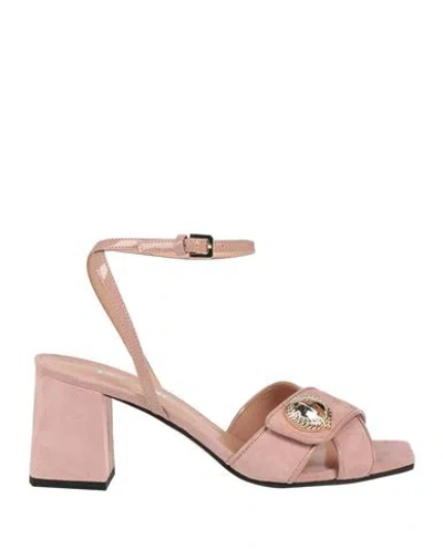 Pollini Woman Sandals Antique Rose Size 9 Leather In Pink