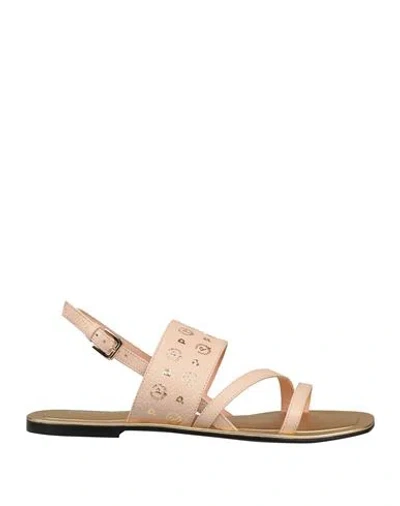 Pollini Woman Sandals Beige Size 8 Calfskin