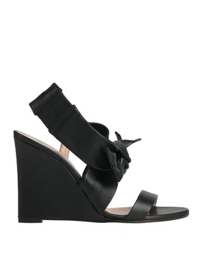 Pollini Woman Sandals Black Size 10 Soft Leather