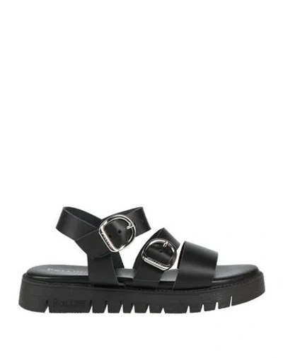 Pollini Woman Sandals Black Size 6 Calfskin