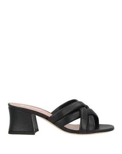 Pollini Woman Sandals Black Size 6.5 Leather