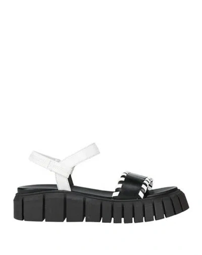 Pollini Woman Sandals Black Size 7 Calfskin