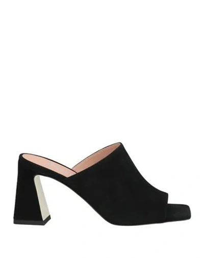 Pollini Woman Sandals Black Size 7 Goat Skin