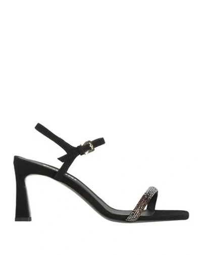 Pollini Woman Sandals Black Size 7 Leather