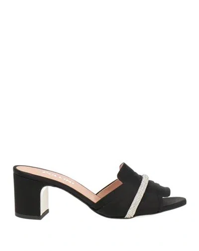 Pollini Woman Sandals Black Size 7 Textile Fibers