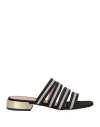 Pollini Woman Sandals Black Size 7 Textile Fibers