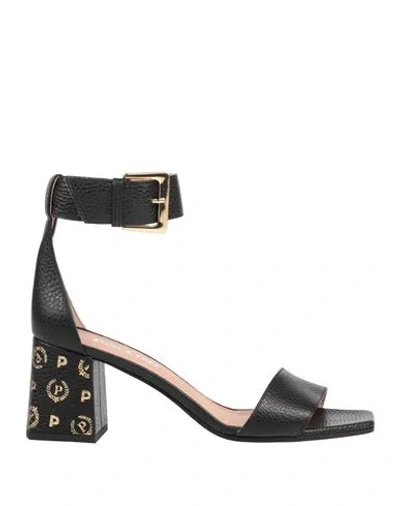 Pollini Woman Sandals Black Size 8 Calfskin