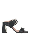 Pollini Woman Sandals Black Size 8 Calfskin