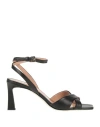 Pollini Woman Sandals Black Size 11 Leather