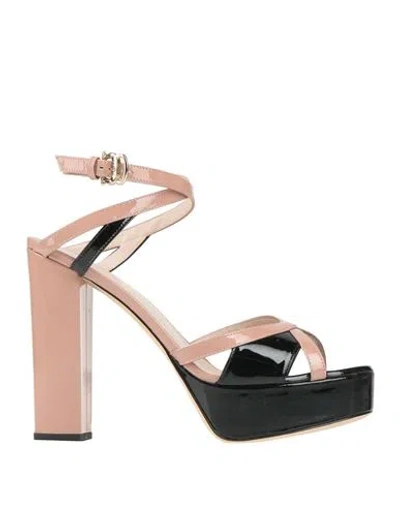 Pollini Woman Sandals Black Size 8 Leather
