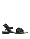 Pollini Woman Sandals Black Size 8 Leather
