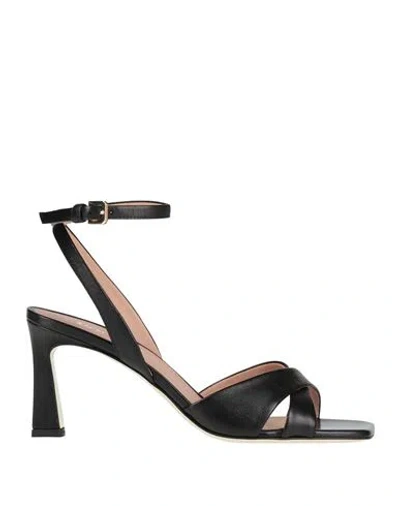 Pollini Woman Sandals Black Size 8 Leather
