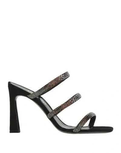 Pollini Woman Sandals Black Size 8 Leather