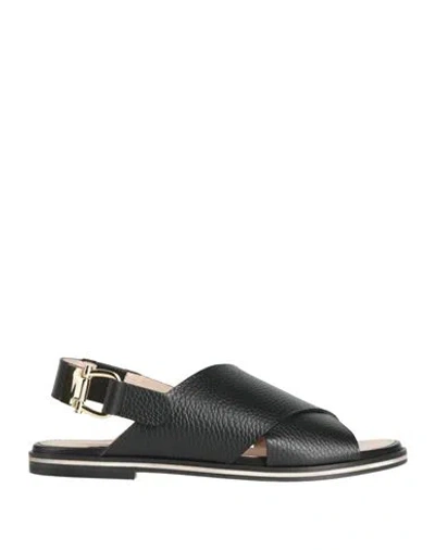 Pollini Woman Sandals Black Size 8 Leather