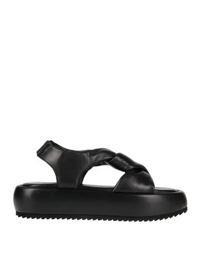 Pollini Woman Sandals Black Size 8 Leather