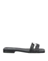 Pollini Woman Sandals Black Size 8 Leather