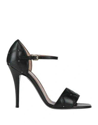 Pollini Woman Sandals Black Size 8 Leather