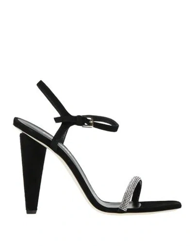 Pollini Woman Sandals Black Size 8 Leather