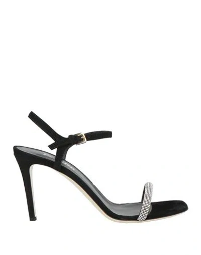 Pollini Woman Sandals Black Size 8 Leather