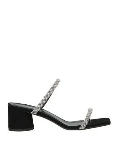 Pollini Woman Sandals Black Size 8 Leather
