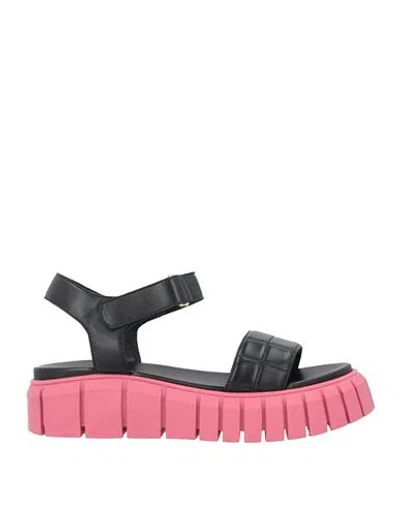 Pollini Woman Sandals Black Size 11 Leather