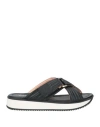 Pollini Woman Sandals Black Size 8 Leather