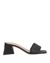 Pollini Woman Sandals Black Size 8 Leather In Black
