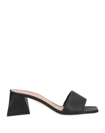 Pollini Woman Sandals Black Size 8 Leather