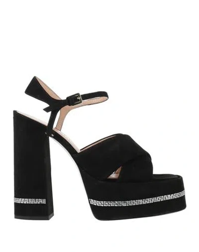 Pollini Woman Sandals Black Size 8 Leather