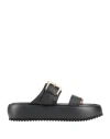 Pollini Woman Sandals Black Size 8 Leather