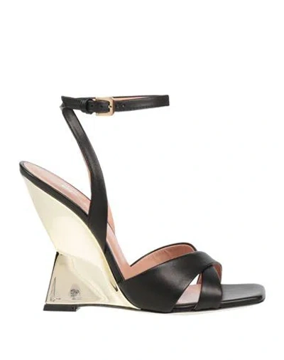 Pollini Woman Sandals Black Size 8 Leather