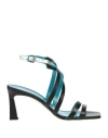 Pollini Woman Sandals Black Size 8 Leather In Black