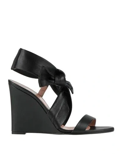 Pollini Woman Sandals Black Size 8 Soft Leather