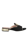 Pollini Woman Sandals Black Size 8 Textile Fibers In Black