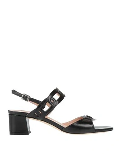 Pollini Woman Sandals Black Size 8.5 Leather