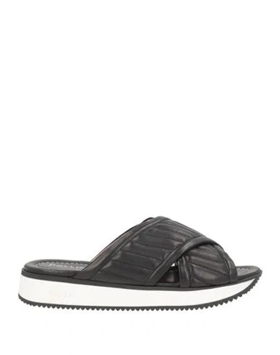 Pollini Woman Sandals Black Size 9 Leather
