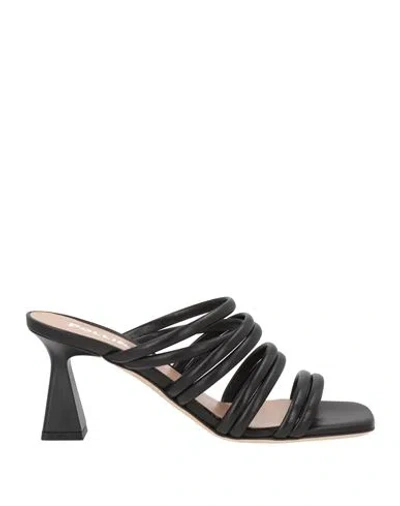 Pollini Woman Sandals Black Size 9 Leather