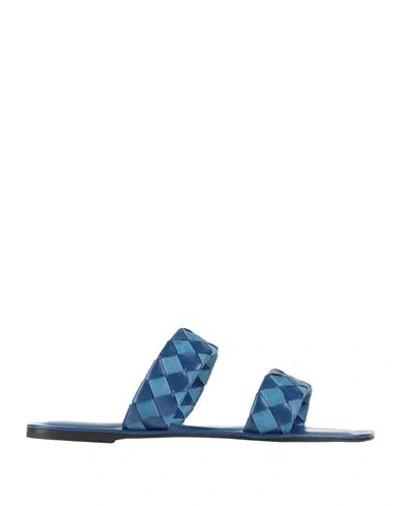 Pollini Woman Sandals Blue Size 7 Leather