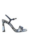 Pollini Woman Sandals Blue Size 7 Leather