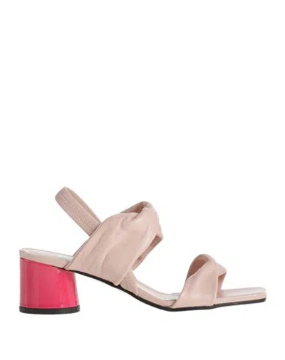 Pollini Woman Sandals Blush Size 7 Leather In Pink