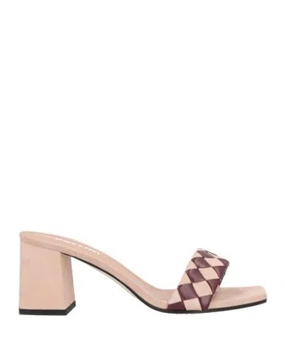 Pollini Woman Sandals Blush Size 7.5 Leather In Neutral