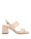 Pollini Woman Sandals Blush Size 8 Calfskin In Pink