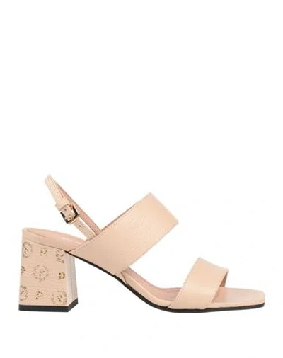 Pollini Woman Sandals Blush Size 8 Calfskin In Pink