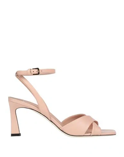 Pollini Woman Sandals Blush Size 8 Leather