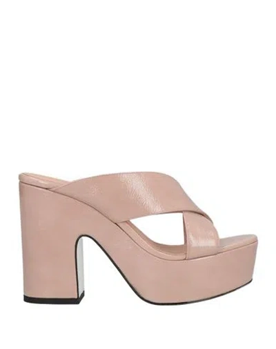 Pollini Woman Sandals Blush Size 8 Leather