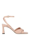 Pollini Woman Sandals Blush Size 8 Leather In Pink