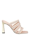 Pollini Woman Sandals Blush Size 8 Textile Fibers In Pink