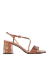 Pollini Woman Sandals Brown Size 8 Leather